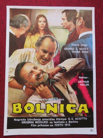 BOLNICA / THE HOSPITAL YUGOSLAVIAN (18"x 26") POSTER  GEORGE C. SCOTT 1971