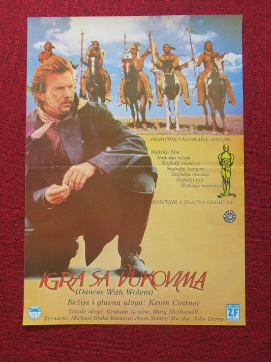 IGRA SA VUKOVIMA / DANCES WITH WOLVES YUGOSLAVIAN (18.5"x 26.5") POSTER 1990