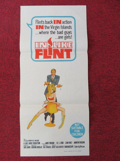 IN LIKE FLINT FOLDED AUSTRALIAN DAYBILL POSTER JAMES COBURN 1967