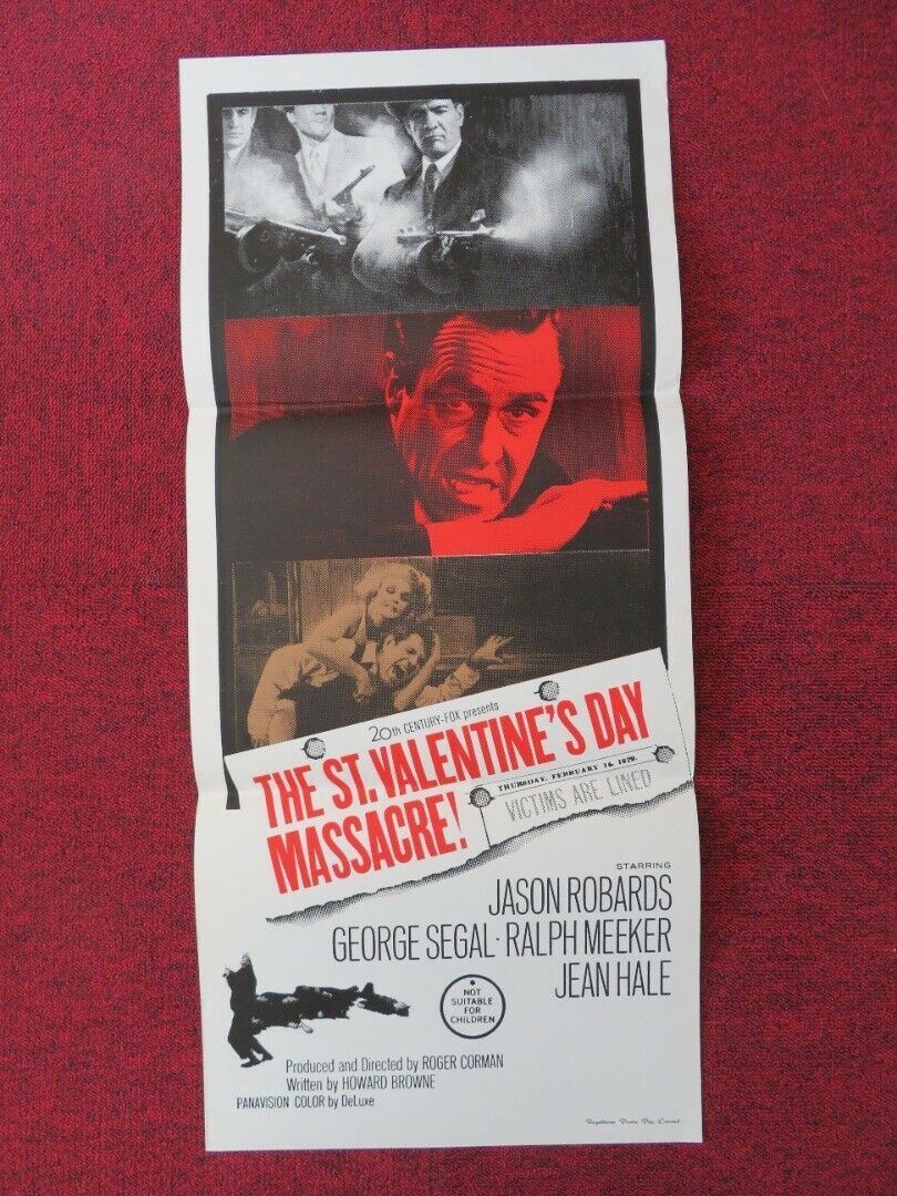 THE ST. VALENTINES DAY MASSACRE FOLDED AUSTRALIAN DAYBILL POSTER JASON ROBARDS