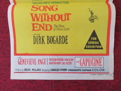 SONG WITHOUT END FOLDED AUSTRALIAN DAYBILL POSTER DIRK BOGARDE 1960