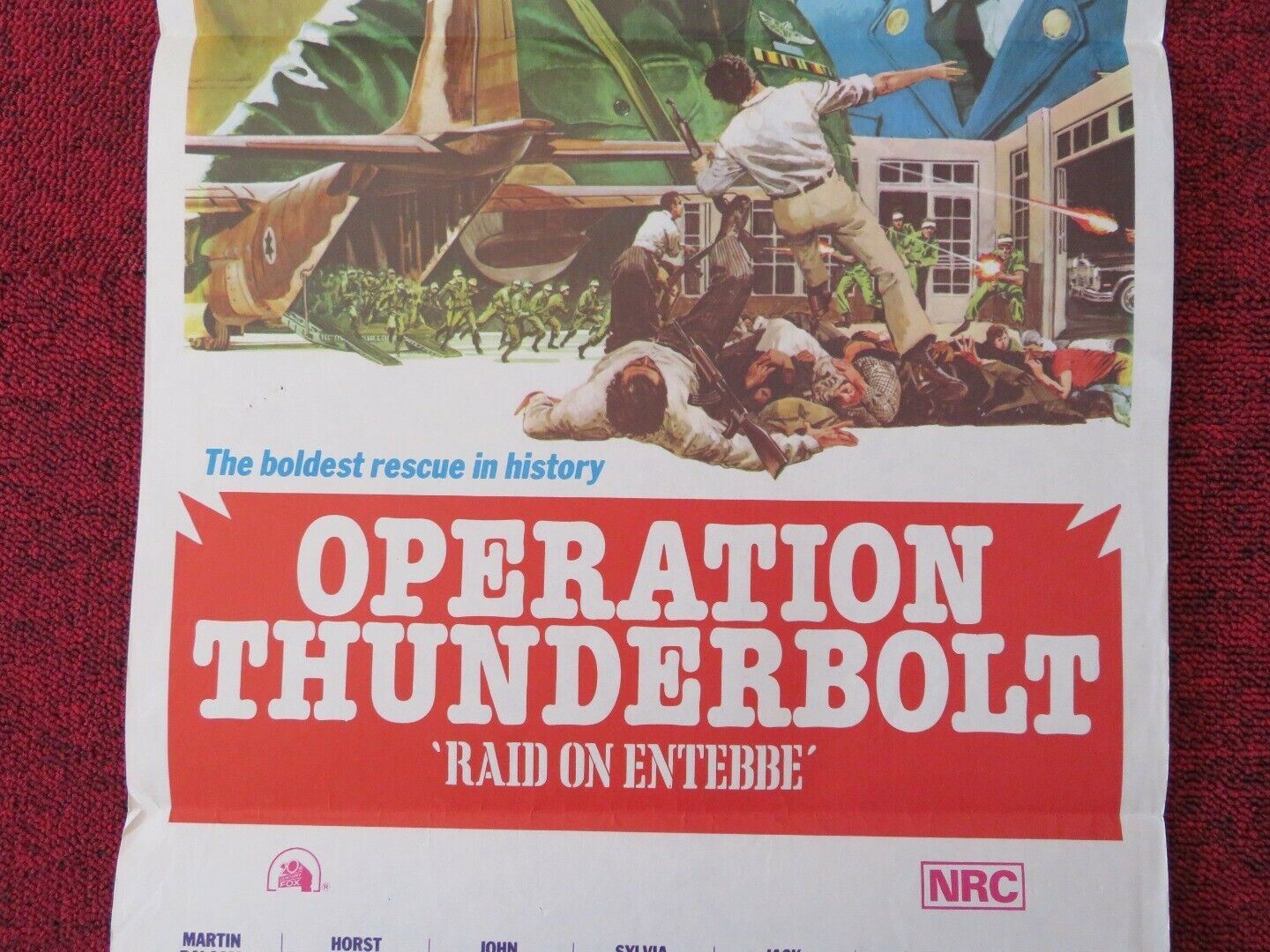 OPERATION THUNDERBOLT /Raid on Entebbe FOLDED AUSTRALIAN DAYBILL POSTER 1976