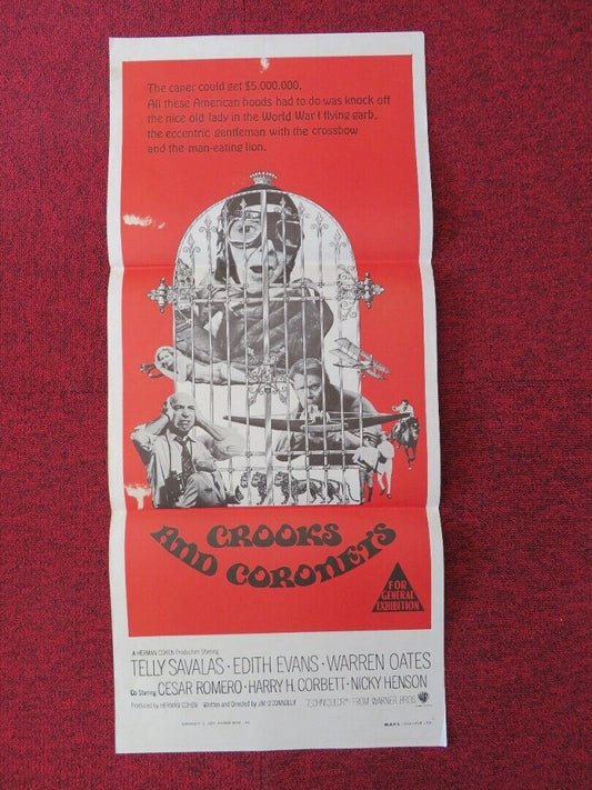 CROOKS AND CORONETS / Sophie's Place  FOLDED AUSTRALIAN DAYBILL POSTER 1969