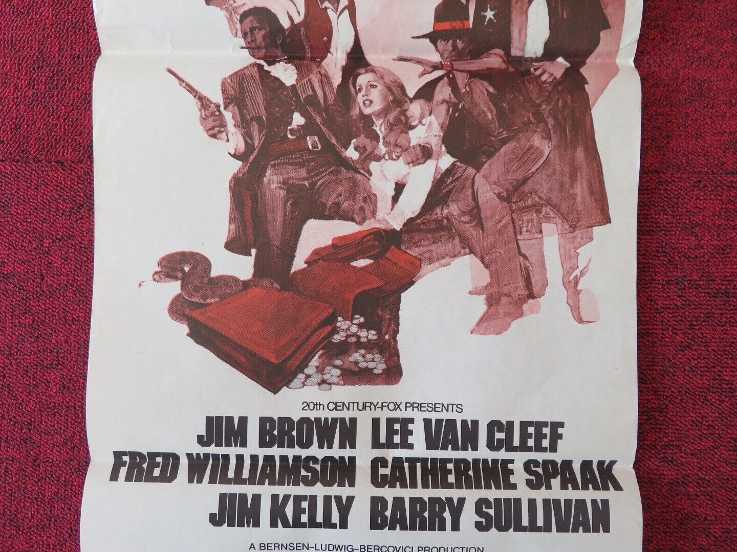 TAKE A HARD RIDE FOLDED AUSTRALIAN DAYBILL POSTER LEE VAN CLEEF JIM BROWN 1975