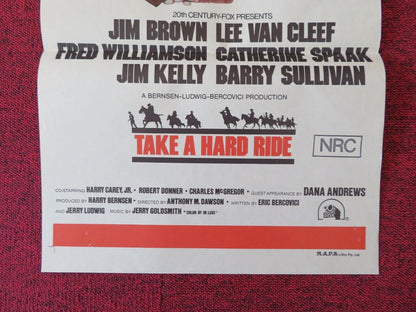 TAKE A HARD RIDE FOLDED AUSTRALIAN DAYBILL POSTER LEE VAN CLEEF JIM BROWN 1975