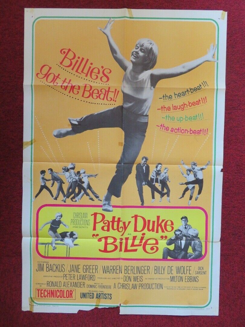 BILLIE FOLDED US ONE SHEET POSTER JIM BACKUS JANE GREER 1965