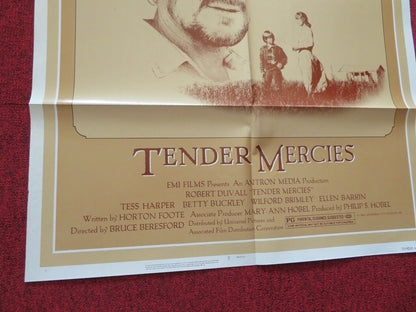 TENDER MERCIES FOLDED US ONE SHEET POSTER ROBERT DUVALL TESS HARPER 1983