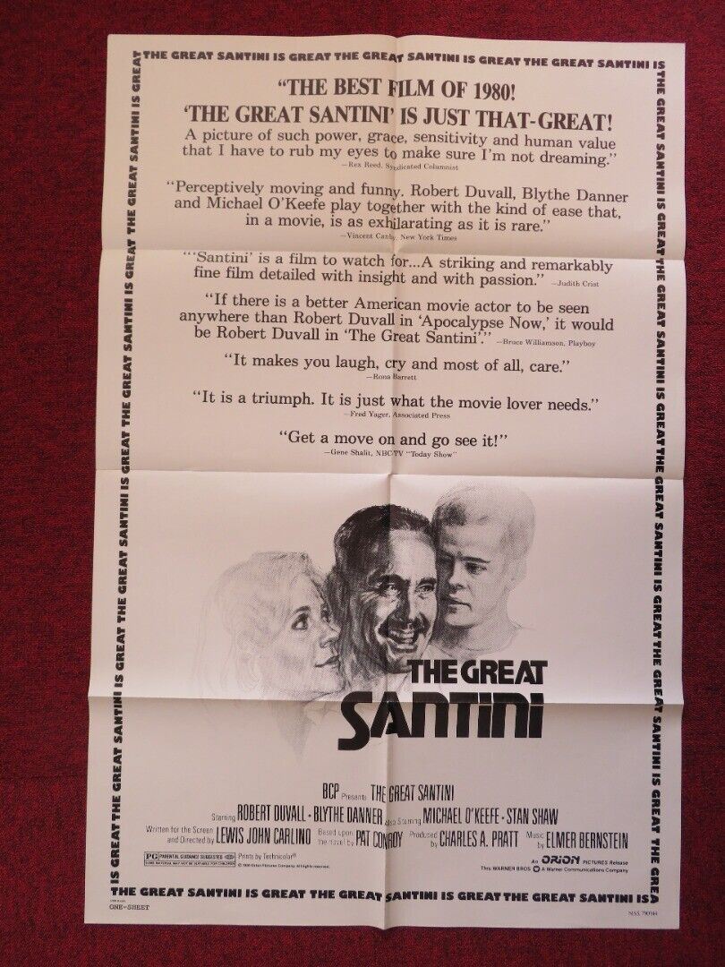 THE GREAT SANTINI FOLDED US ONE SHEET POSTER ROBERT DUVALL BLYTHE DANNER 1979