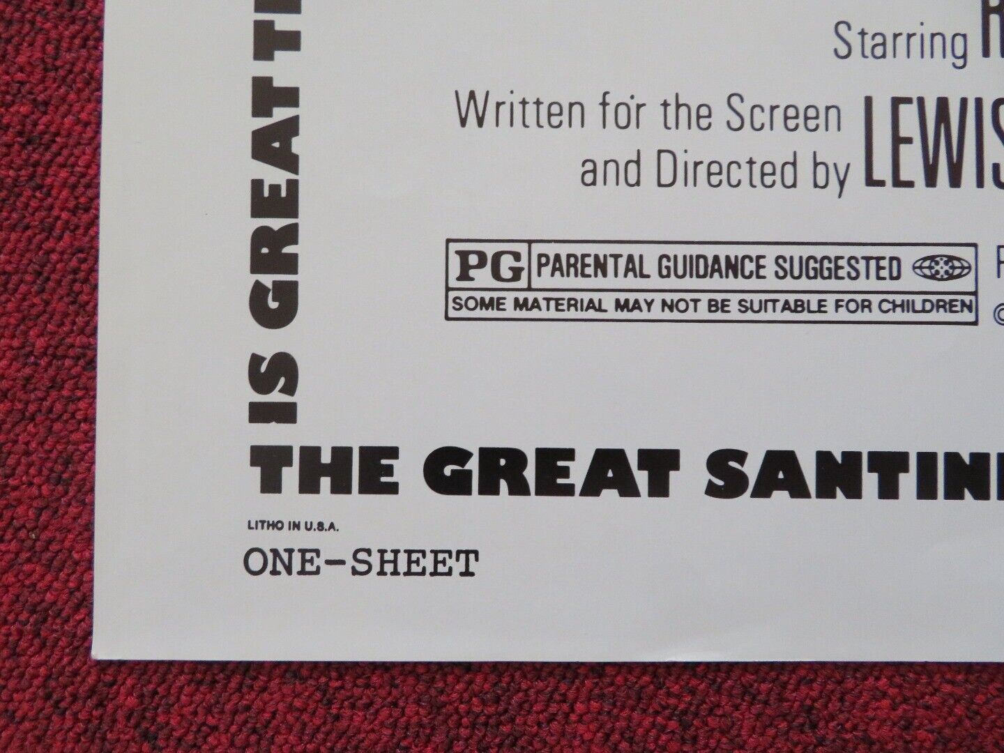 THE GREAT SANTINI FOLDED US ONE SHEET POSTER ROBERT DUVALL BLYTHE DANNER 1979