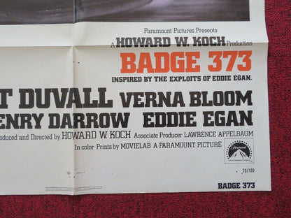 BADGE 373 FOLDED US ONE SHEET POSTER ROBERT DUVALL VERNA BLOOM 1973