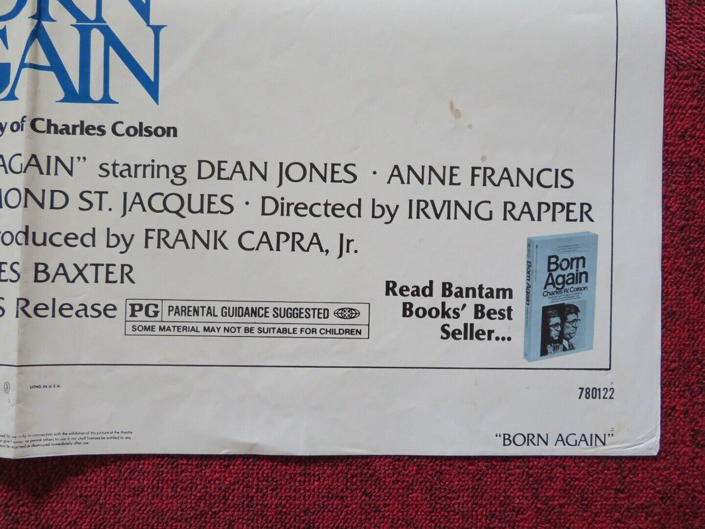 BORN AGAIN FOLDED US ONE SHEET POSTER DEAN JONES ANNE FRANCIS 1978