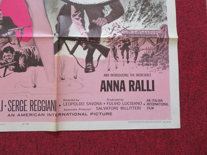 WARRIORS 5 FOLDED US ONE SHEET POSTER ANNA RALLI 1962