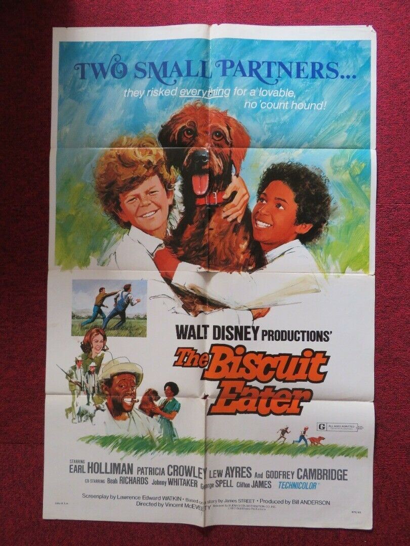 THE BISCUIT EATER FOLDED US ONE SHEET POSTER DISNEY EARL HOLLIMAN 1972