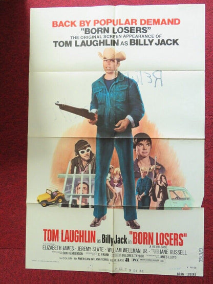 BORN LOSERS  FOLDED US ONE SHEET POSTER TOM LAUGHLIN ELIZABETH 1974