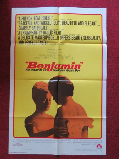 BENJAMIN FOLDED US ONE SHEET POSTER MICHELE MORGAN CATHERINE DENEUVE 1968