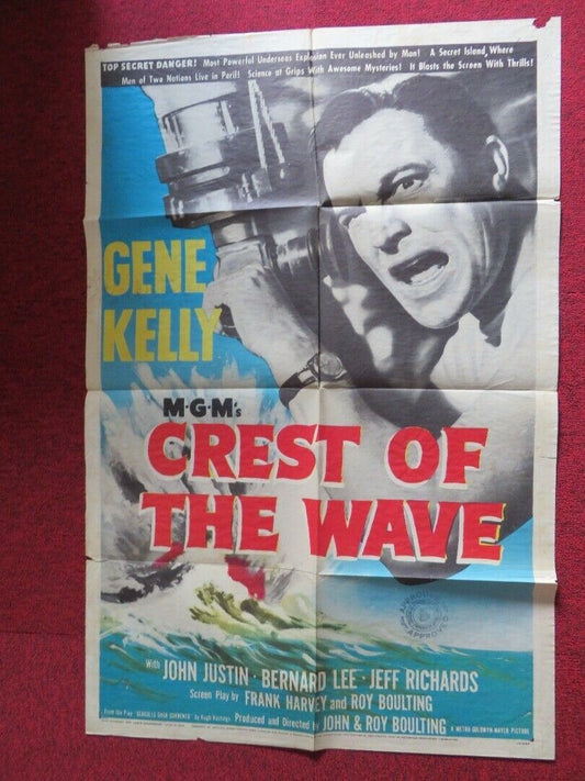 CREST OF THE WAVE   FOLDED US ONE SHEET POSTER GENE KELLY JOHN JUSTIN 1954