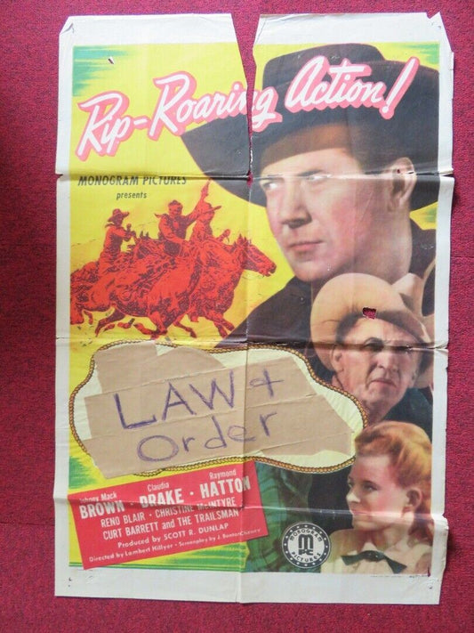 LAW & ORDER  FOLDED US ONE SHEET POSTER JOHNNY MACK BROWN 1946