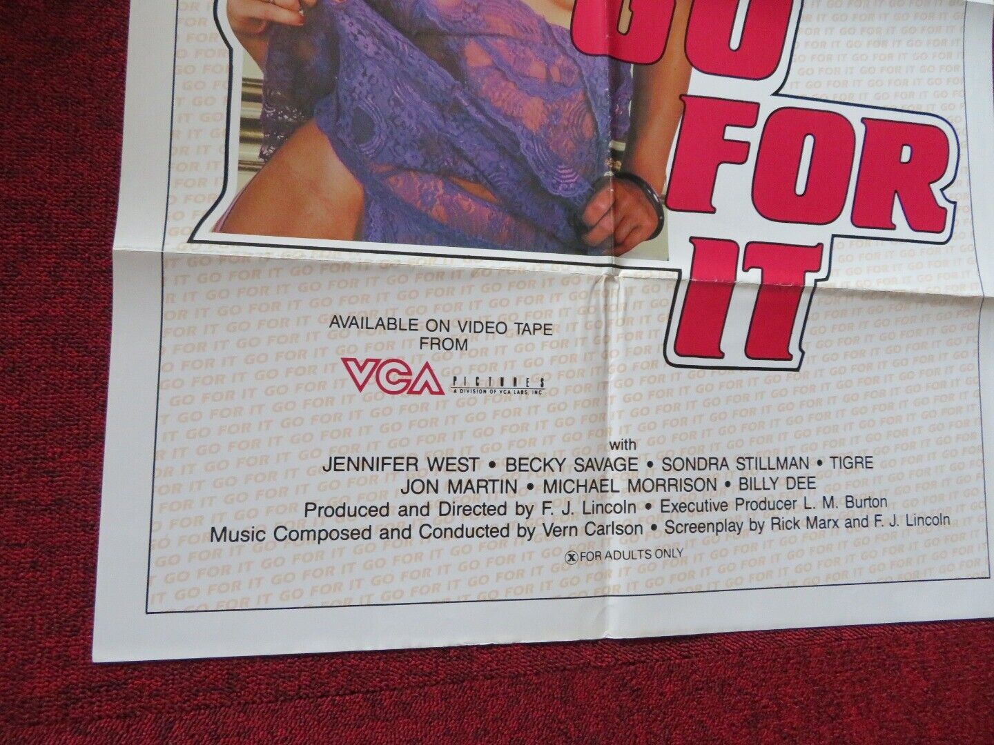 GO FOR IT ADULT FOLDED US ONE SHEET POSTER JOEY SILVERA GABRIELLA 1983