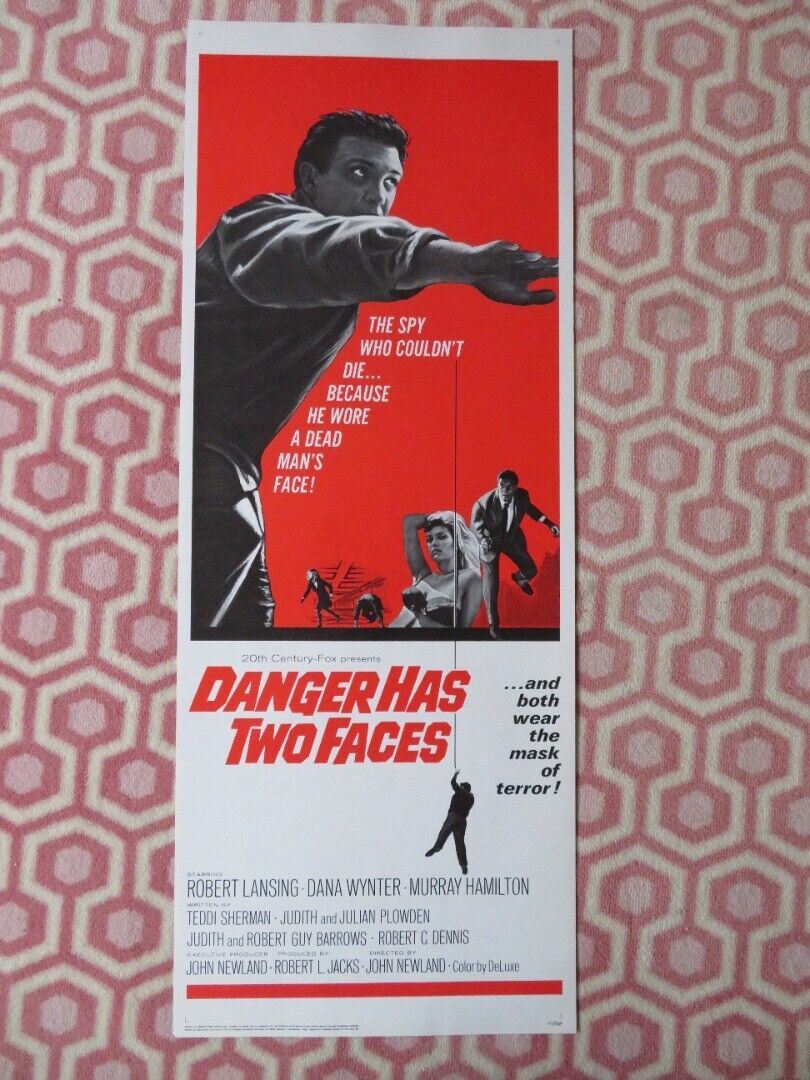 DANGER HAS TWO FACES US INSERT (14"x 36") POSTER ROBERT LANSING 1967