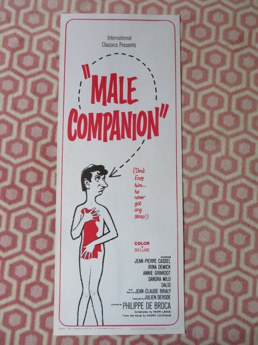 MALE COMPANION  US INSERT (14"x 36") POSTER JEAN-PIERRE CASSEL 1965