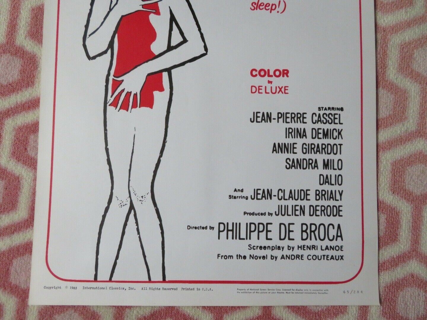 MALE COMPANION  US INSERT (14"x 36") POSTER JEAN-PIERRE CASSEL 1965