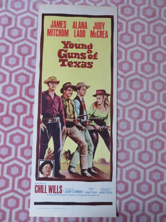 YOUNG GUNS OF TEXAS US INSERT (14"x 36") POSTER JAMES MITCHUM ALANA LADD 1962