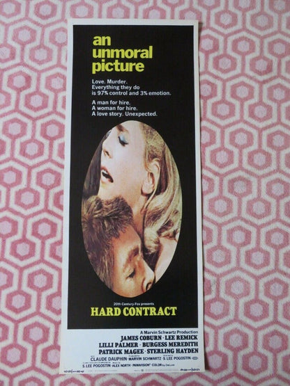 HARD CONTRACT  US INSERT (14"x 36") POSTER JAMES COBURN LEE REMICK 1969