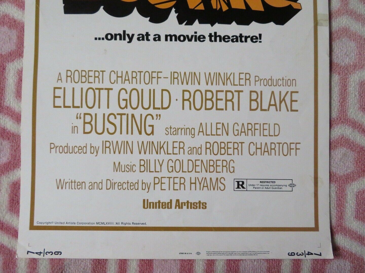 BUSTING  US INSERT (14"x 36") POSTER ELLIOT GOULD ROBERT BLAKE 1974