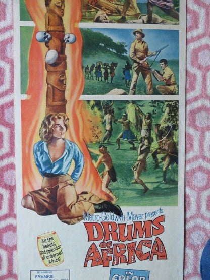 DRUMS OF AFRICA  US INSERT (14"x 36") POSTER FRANKIE AVALON 1963