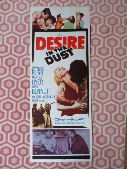 DESIRE IN THE DUST US INSERT (14"x 36") POSTER RAYMOND BURR MATHA HYER 1960