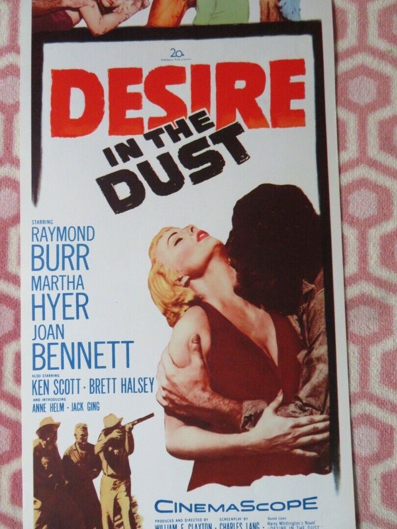 DESIRE IN THE DUST US INSERT (14"x 36") POSTER RAYMOND BURR MATHA HYER 1960