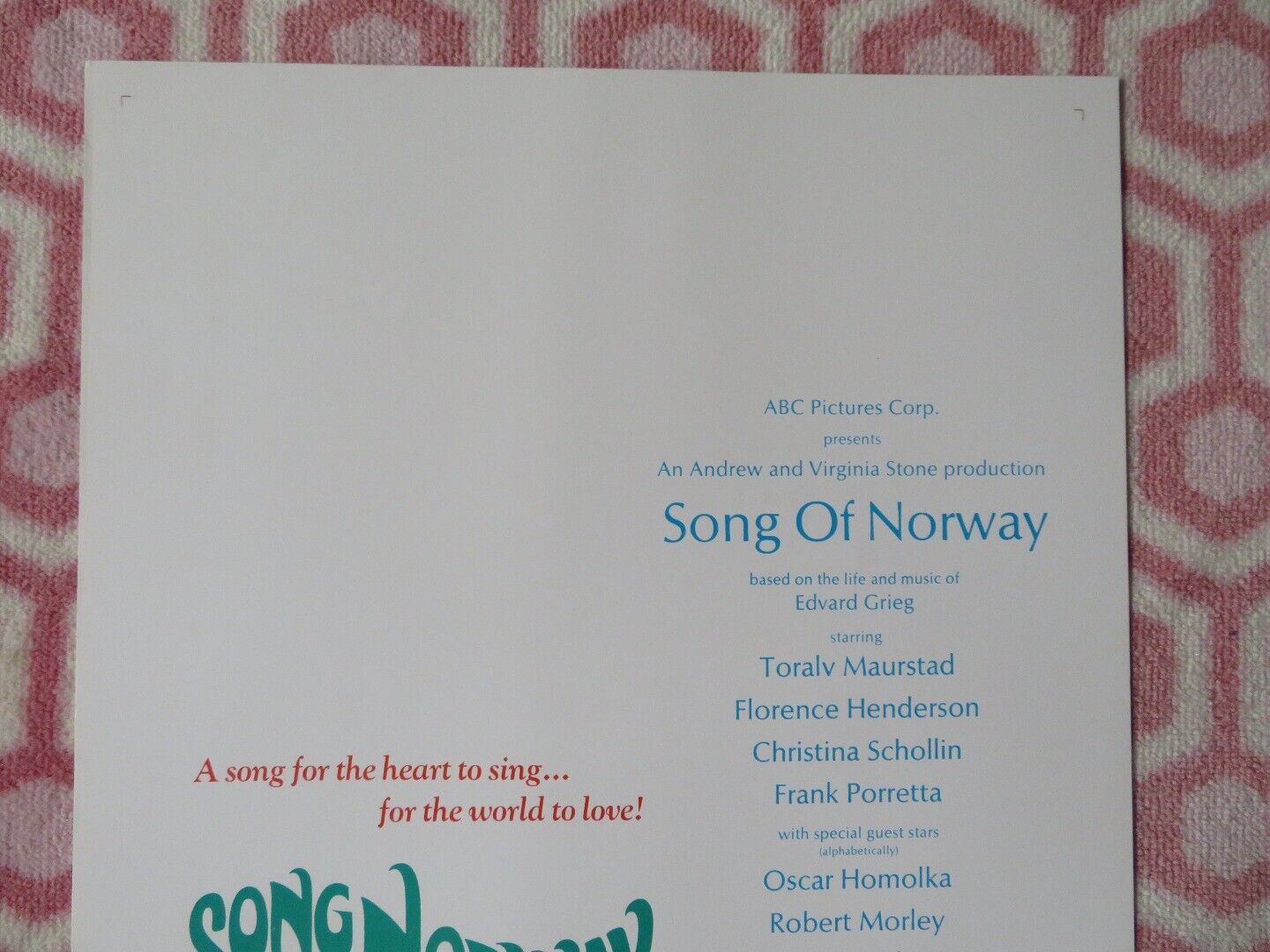 SONG OF NORWAY  US INSERT (14"x 36") POSTER EDWARD GREG 1971