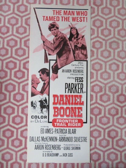 DANIEL BOONE: FONTIER TRAIL RIDER US INSERT (14"x 36") POSTER FESS PARKER 1966