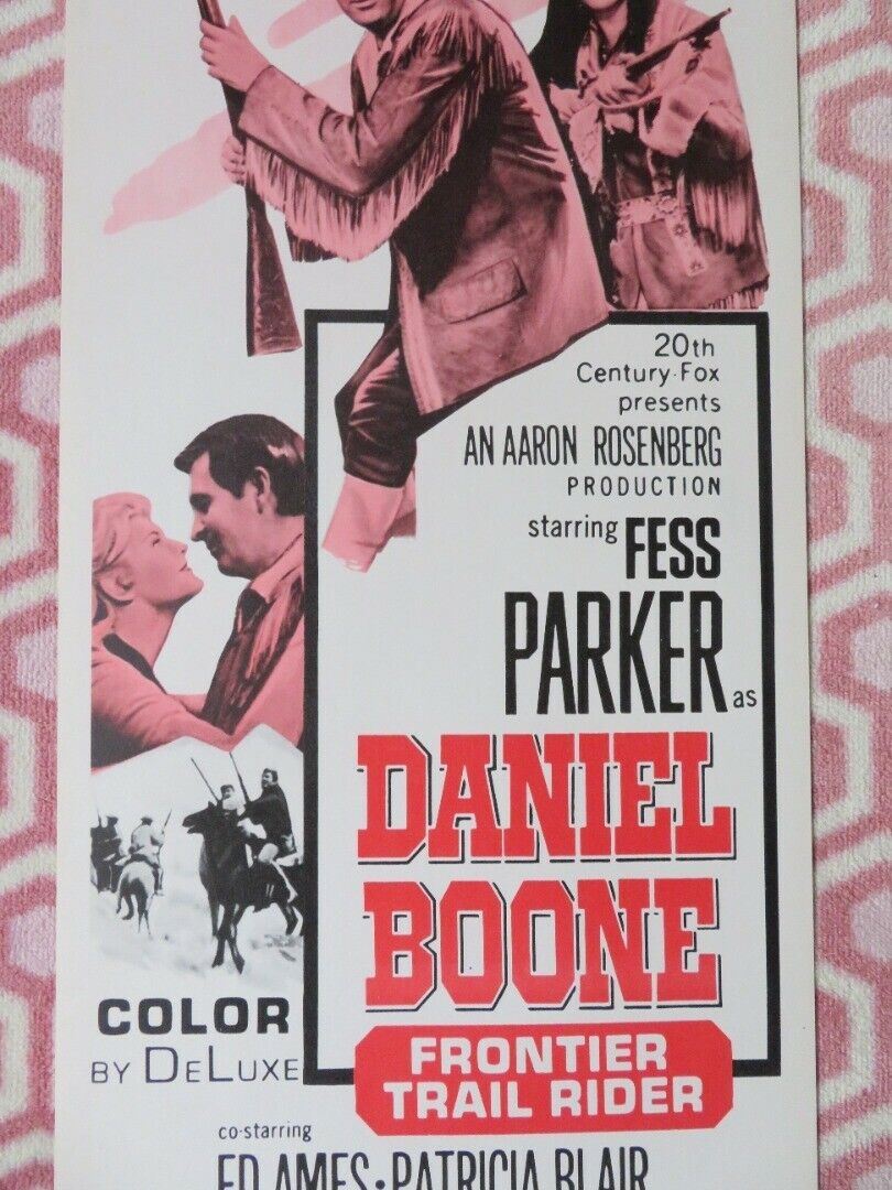 DANIEL BOONE: FONTIER TRAIL RIDER US INSERT (14"x 36") POSTER FESS PARKER 1966