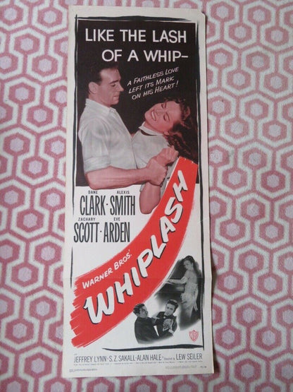 WHIPLASH US INSERT (14"x 36") POSTER DANE CLARK ALEXIS SMITH 1949