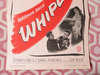 WHIPLASH US INSERT (14"x 36") POSTER DANE CLARK ALEXIS SMITH 1949