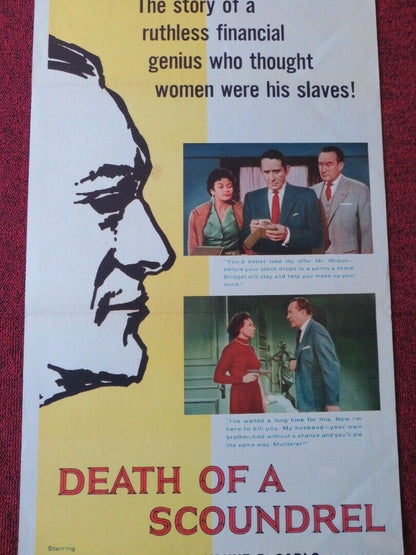 DEATH OF A SCOUNDREL  US INSERT (14"x 36") POSTER GEORGE SANDERS YVONNE 1956