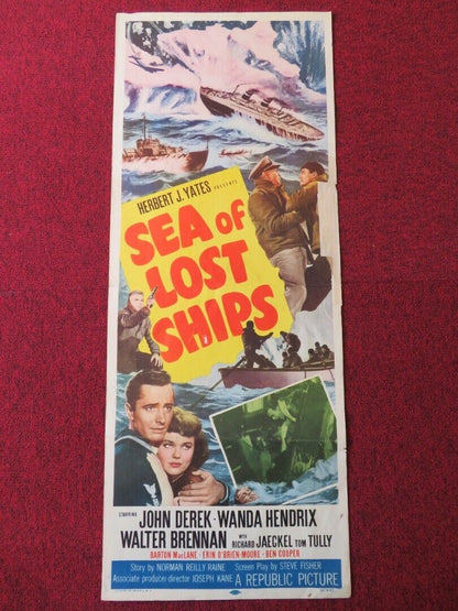 SEA OF LOST SHIPS US INSERT (14"x 36") POSTER JOHN DEREK WANDA HENDRIX 1953