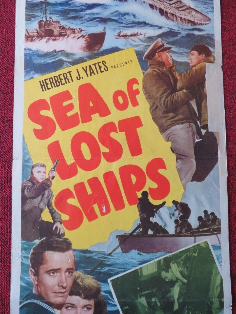 SEA OF LOST SHIPS US INSERT (14"x 36") POSTER JOHN DEREK WANDA HENDRIX 1953