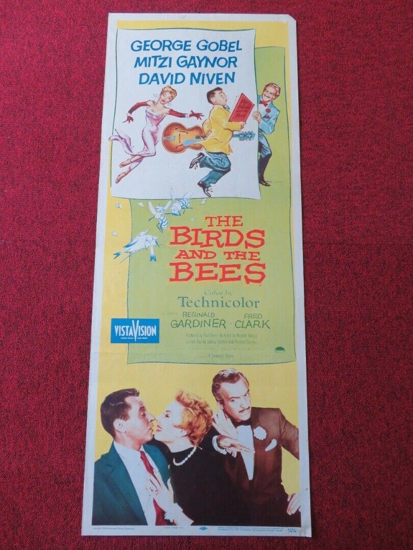 THE BIRDS AND THE BEES US INSERT (14"x 36") POSTER GEORGE GOBEL 1956