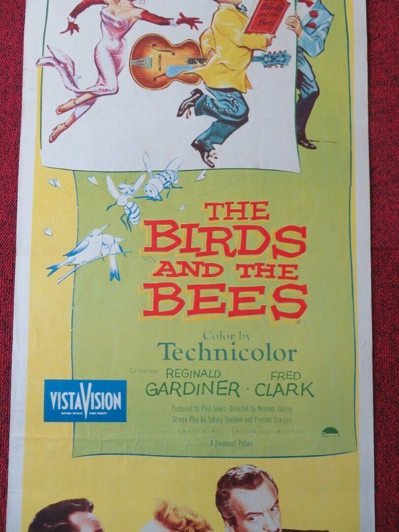 THE BIRDS AND THE BEES US INSERT (14"x 36") POSTER GEORGE GOBEL 1956