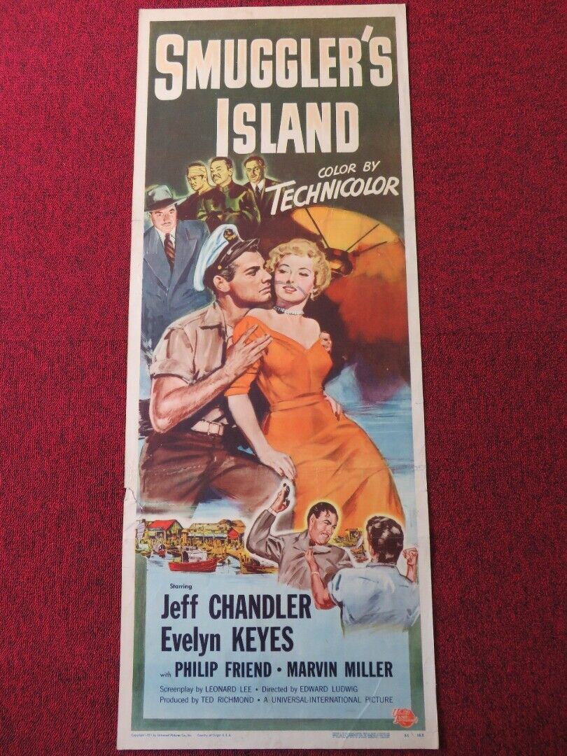 SMUGGLER'S ISLAND  US INSERT (14"x 36") POSTER JEFF CHANDLER 1951