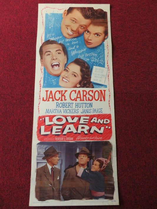 LOVE AND LEARN US INSERT (14"x 36") POSTER JACK CARSON ROBERT HUTTON 1947