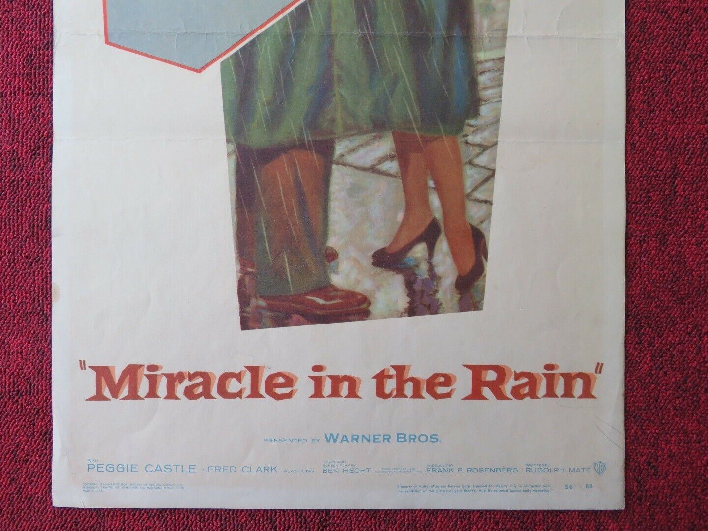 MIRACLE IN THE RAIN   US INSERT (14"x 36") POSTER JANE WYMAN CAN JOHNSON 1956