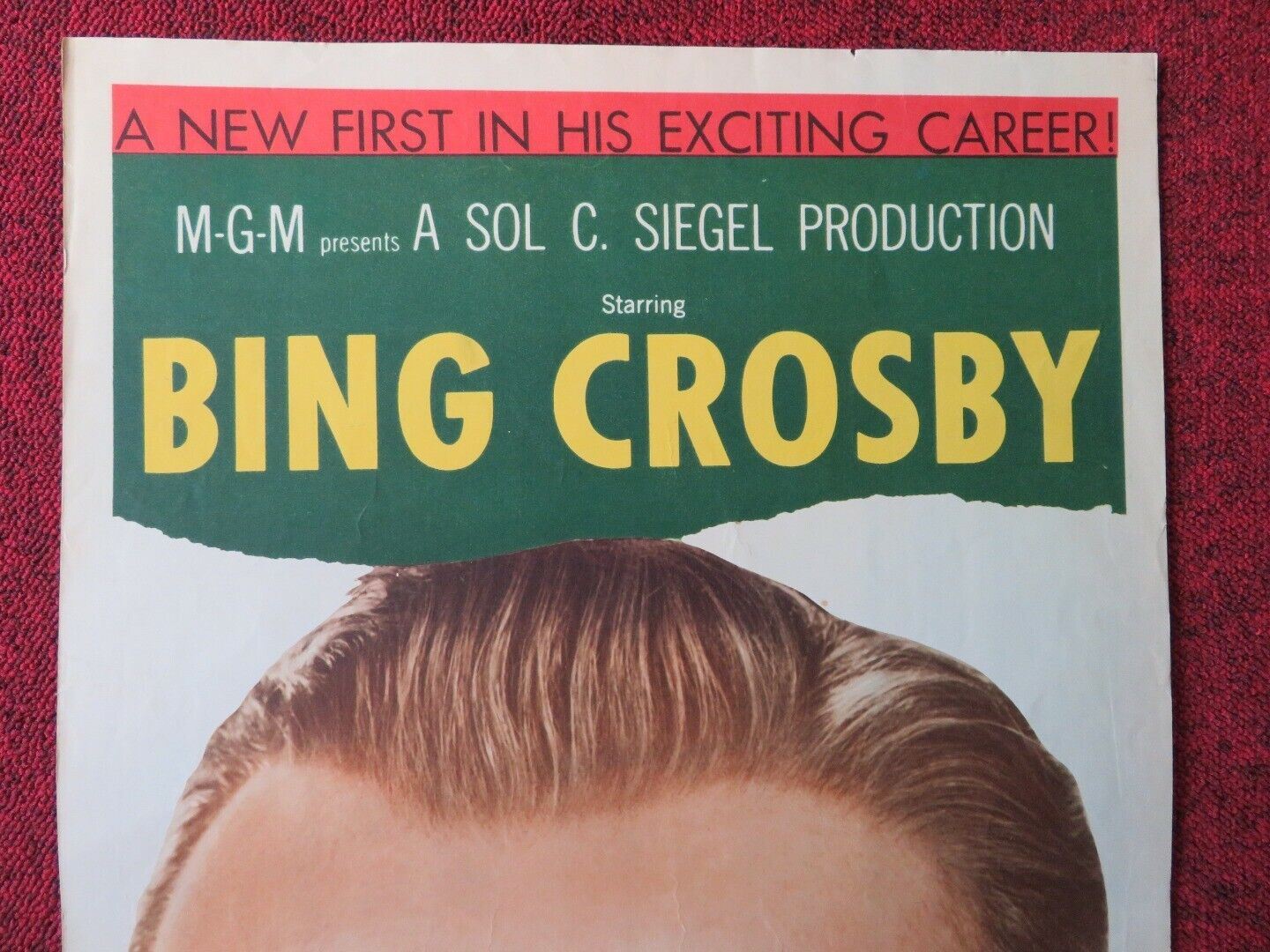 MAN ON FIRE US INSERT (14"x 36") POSTER BING CROSBY INGER STEVENS 1957