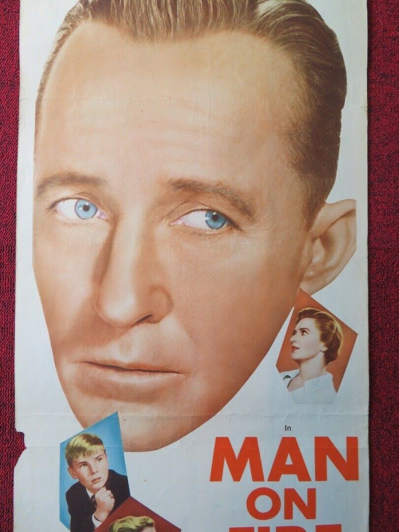 MAN ON FIRE US INSERT (14"x 36") POSTER BING CROSBY INGER STEVENS 1957