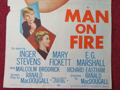 MAN ON FIRE US INSERT (14"x 36") POSTER BING CROSBY INGER STEVENS 1957