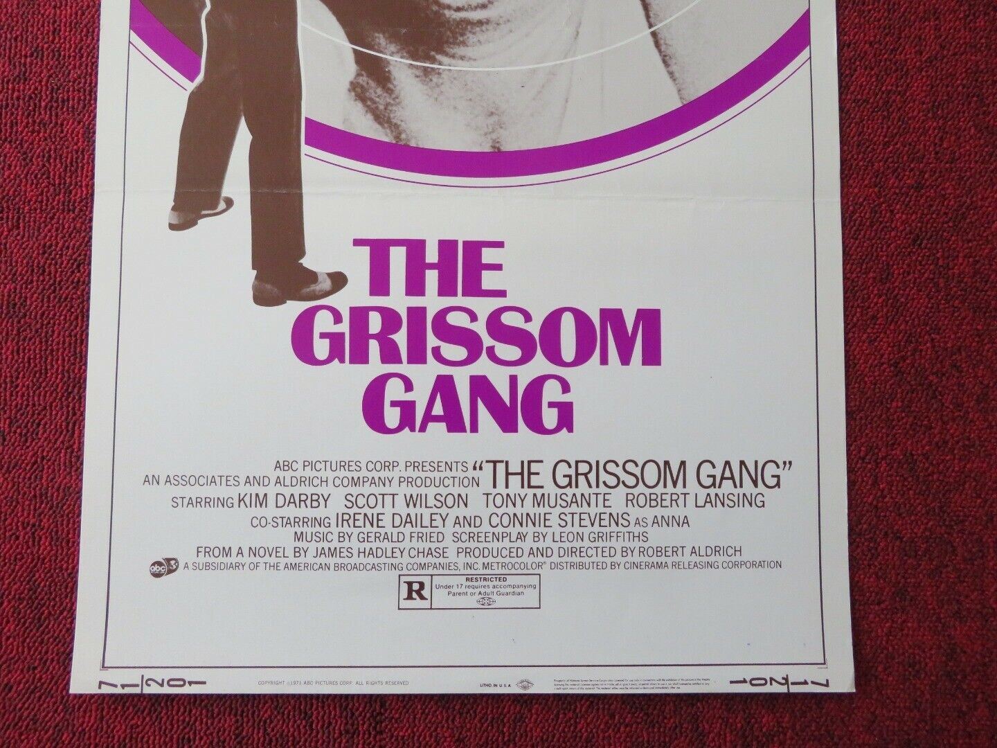 THE GRISSOM GANG   US INSERT (14"x 36") POSTER KIM DARBY SCOTT WILSON 1971