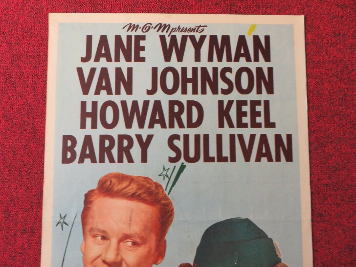 THREE GUYS NAMED MIKE US INSERT (14"x 36") POSTER JANE WYMAN VAN JOHNSON 1951