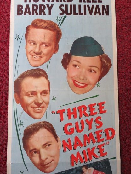 THREE GUYS NAMED MIKE US INSERT (14"x 36") POSTER JANE WYMAN VAN JOHNSON 1951